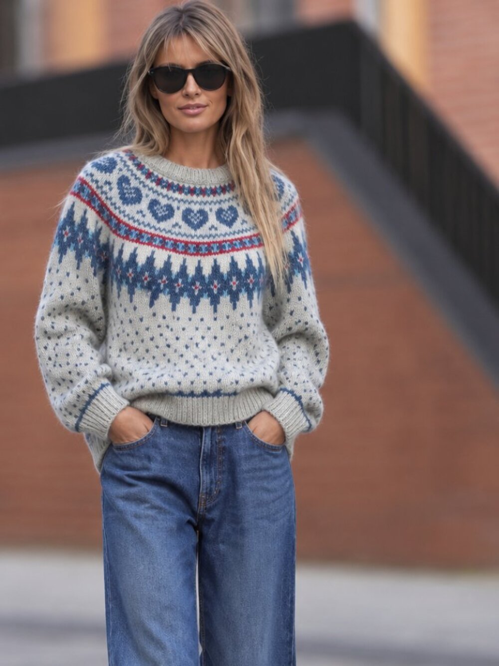 Woolrich, heavy pure wool Nordic-inspired sweater